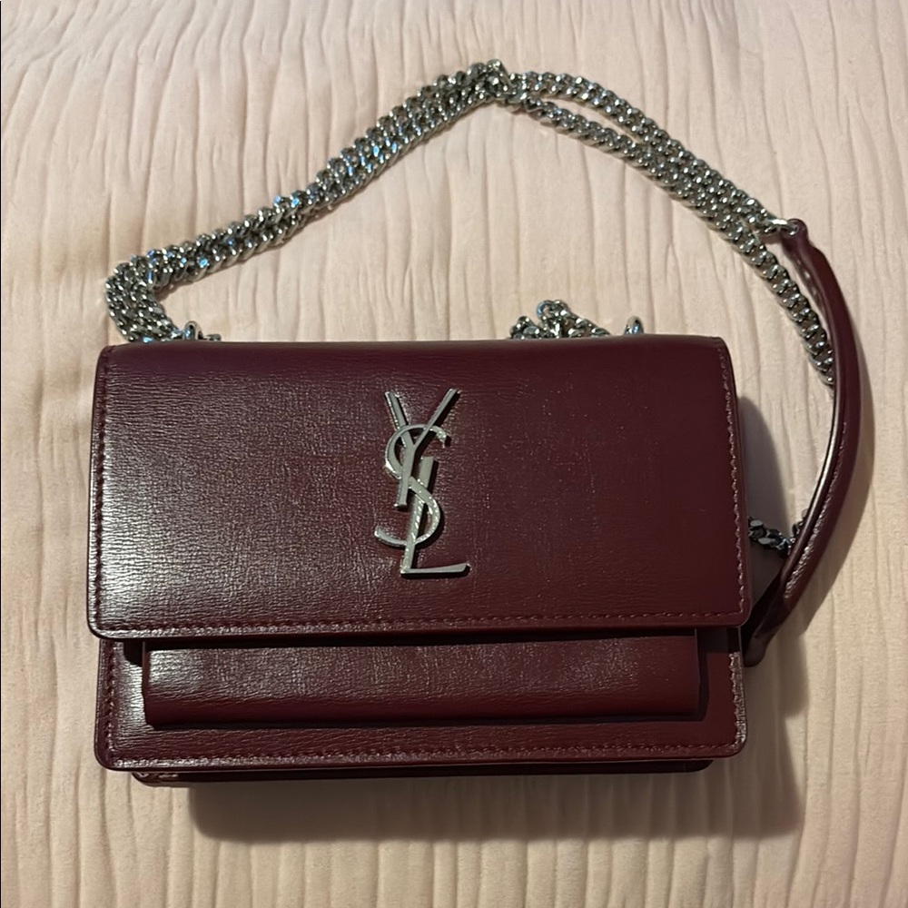 Authentic Yves Saint Laurent Burgundy Crossbody